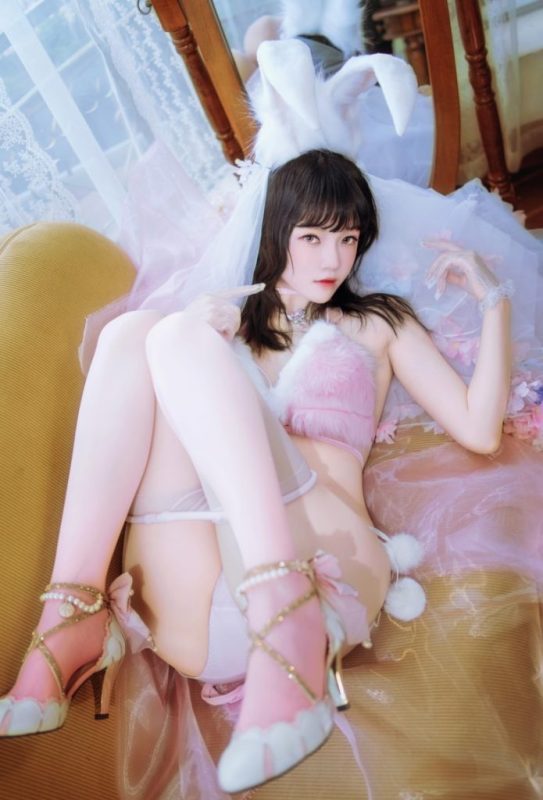 桜桃喵 – NO.182 花嫁兔 [54P2V-2.20GB]-COS神图