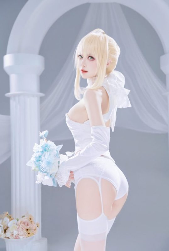 Shika小鹿鹿 NO.135 FGO-Saber花嫁[22P-284MB]-COS神图